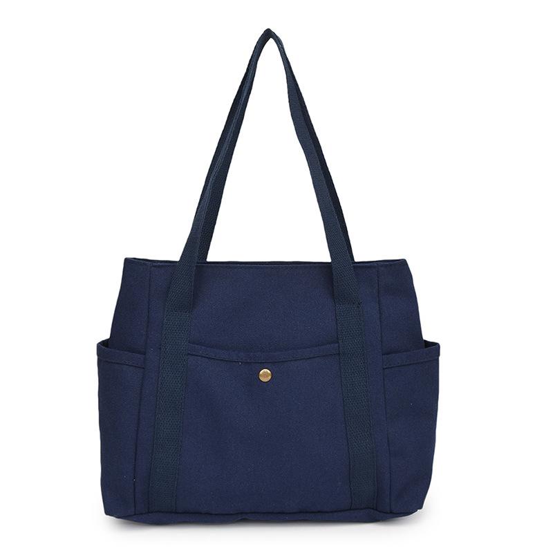

Large-capacity tote canvas bag, high-value and versatile literary and artistic student clothing book, shoulder cloth bag bag when going to work синій