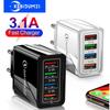 3.1A 4 منافذ الاتحاد الأوروبي/الولايات المتحدة التوصيل شاحن USB شحن سريع QC 3.0 شاحن الهاتف آيفون سامسونج شاومي محول الشحن
