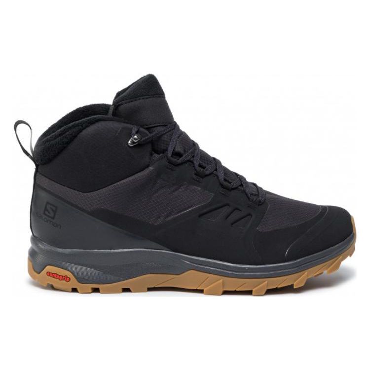 SALOMON Outsnap Comfortable Versatile Mid-Top Hiking Shoes Men Hiking Shoes Black 409220