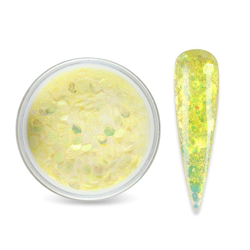 15g Nail Art Akrylový prášek Smíšený Mořská panna Šestiúhelník robustní třpytivé flitry pro nehtovou modeláž gel Polish Manikúra