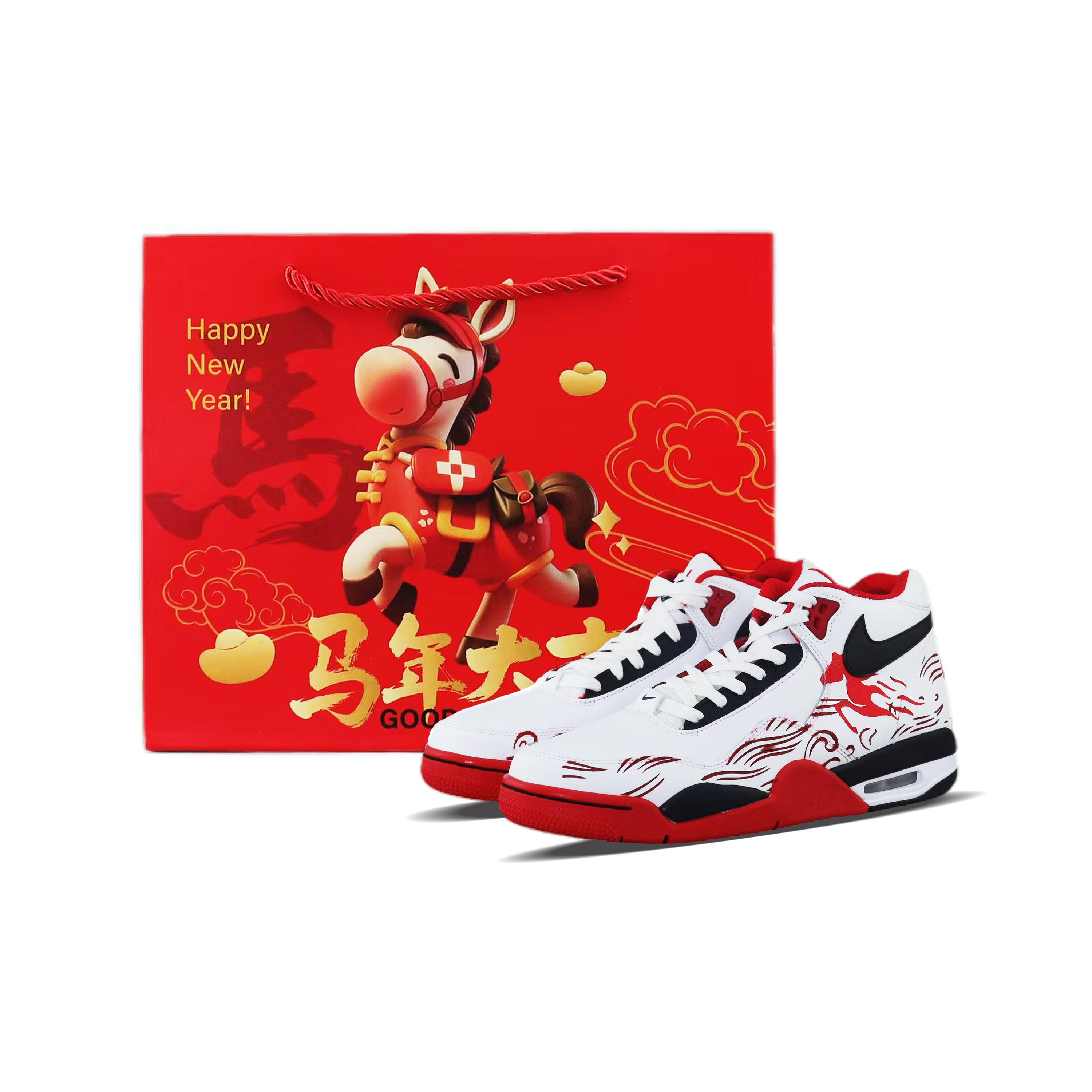 Nike Flight Legacy Abrasion Resistant Mid top Vintage Basketball Shoes Unisex Red BQ4212-100(Team840-) 39