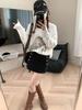 Moqie Stylish Retro Double-Breasted High-Waist Slim A-line Wool Skirt MQ1075