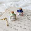 Cure Cat Necklace Painted Wishing Bottle Shape Niche Design Fresh Fashion Jewelry Copper