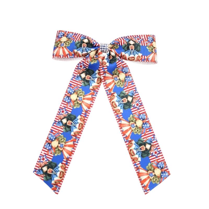 

Stripes Hair Bows Clip Comfortable Headwear Practical Hairpin Bows Barrettes For Independence Day Celebration
