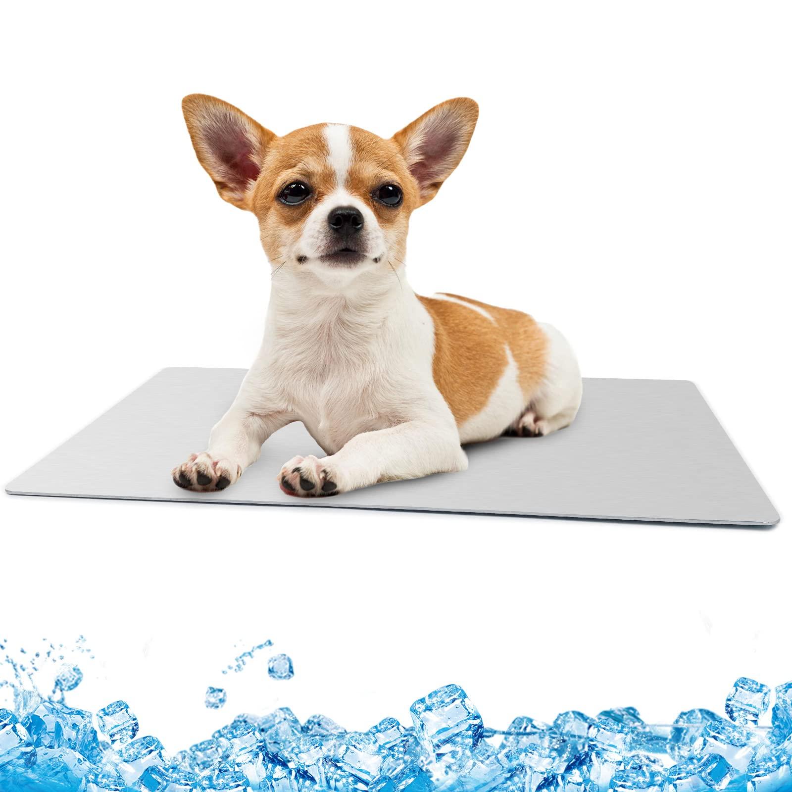 

Охлаждающая пластина AOVEY для охлаждения кошек, охлаждающий коврик, снижает тепло, летний тепловой удар, подходит для морских свинок, собак малого и большого размера, алюминий, коврик, доска, серый