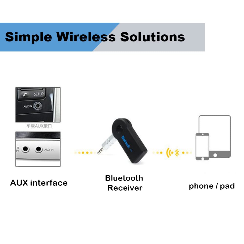 Aux Car Bluetooth 5.0 Receptor 3.5mm 3.5 AUX Jack Stereo Muzică Audio Auto Transmițător difuzor Amplificator Adaptor fără fir cu microfon