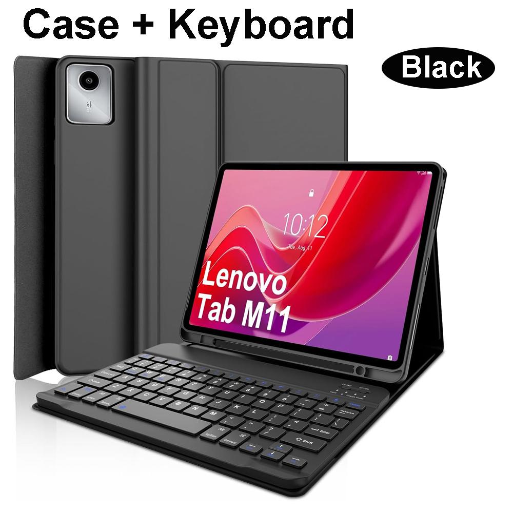 Hoesje voor Xiaoxin Pad 11 Inch TB331FC, Bluetooth Toetsenbordhoes voor Tab M11 11inch TB330FU TB330XU Tab M11 11inch 2024&English