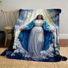 Unsere Liebe Frau von der Gnade Blumenkranz Weiche Kuscheldecke Bedruckte Decke für Wohnzimmer Bett Sofa Mittagspause Weiche Gemütliche Decke für Freund's Festival Geschenk