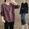 DIMANAF 2025 Autumn Plus Size T-Shirt Women Long Sleeve Pullover Hoodies Loose Tops Tees Shirt Cotton
