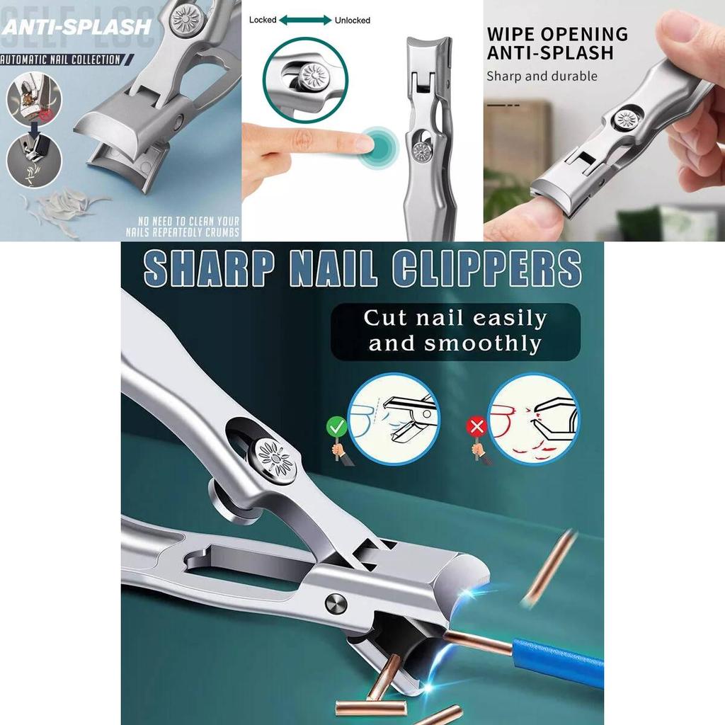 Hochwertiges Edelstahl-Nagelknipser-Set Mit Spritzschutz Für Dicke Nägel Im Stilvollen Metallkoffer