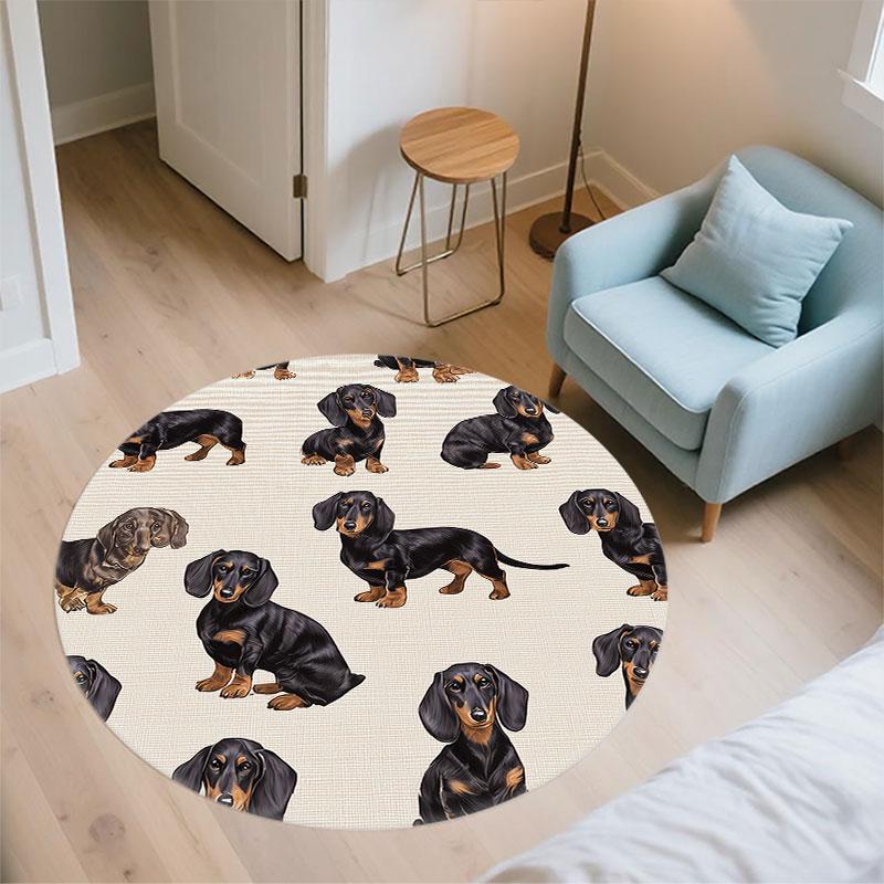 Cartoon Rabbits Pattern Round rug,Carpet Rug for Living Room Bedroom Playroom ,Non-slip Floor Mat,Holiday Gifts and Birthday Gifts.