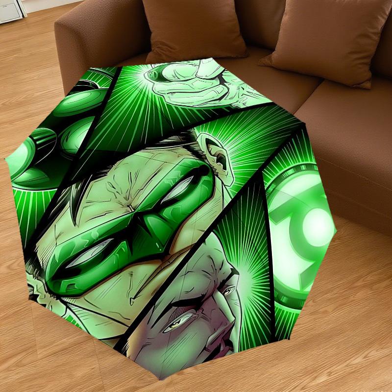 1pc Green Lantern Automatic Open/Close Umbrella Compact Folding Umbrella with 8-Rib Shaft lightweight esign, for Women/Men1133A