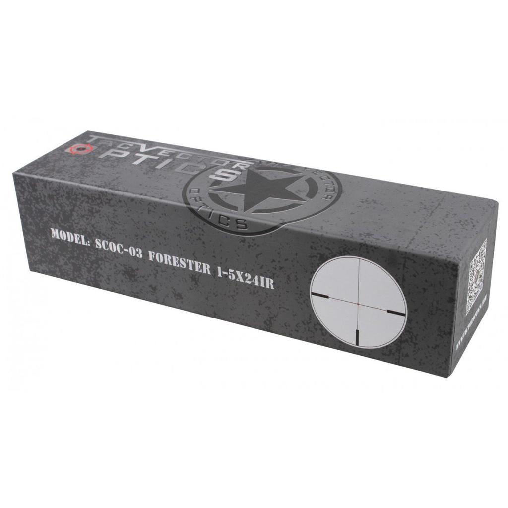 Vector Optics Forester 1-5x24 Hunting Riflescope with Effectless Long Eye Relief and Black FD7 Zero Reset Reticle (Zeroing Manual Included)