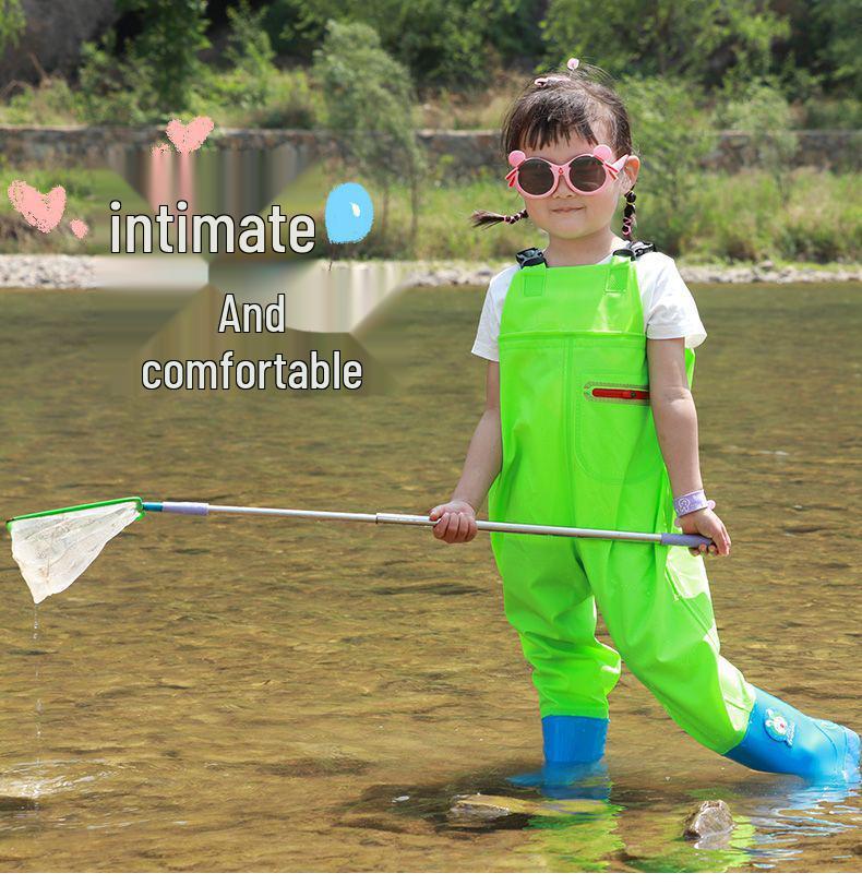 Kids' Waterproof One-Piece Waders for Sand, Water Play, and Rain with Boots