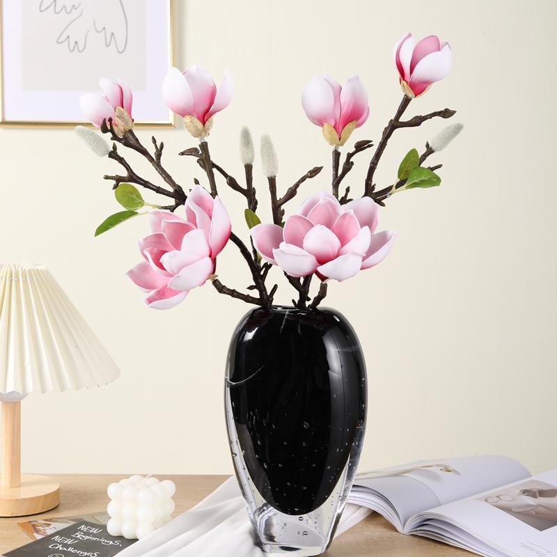 Large Magnolia Artificial Flower Bouquet for Living Room - High-End Floor Stand Floral Decoration
