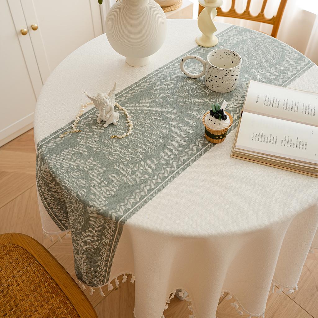 Imitation Cotton And Linen Fabric Tablecloth Simple Modern High-End Dining Table Cloth Coffee Table Cloth Round Table Cloth Long Tablecloth Cover