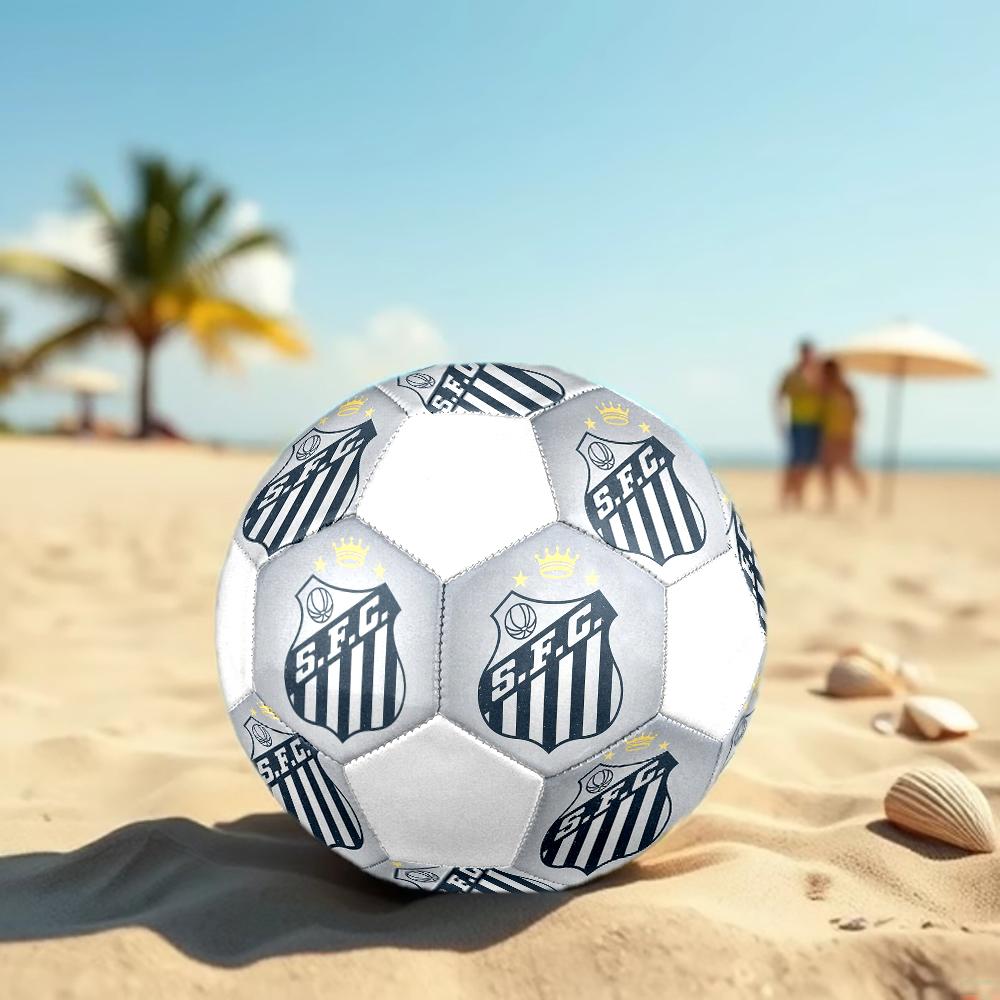 Santos FC Soccer Ball, Colorful, Suitable for All Ages, Machine-stitched, PVC Material, Competition Grade, Durable and High Bounce
