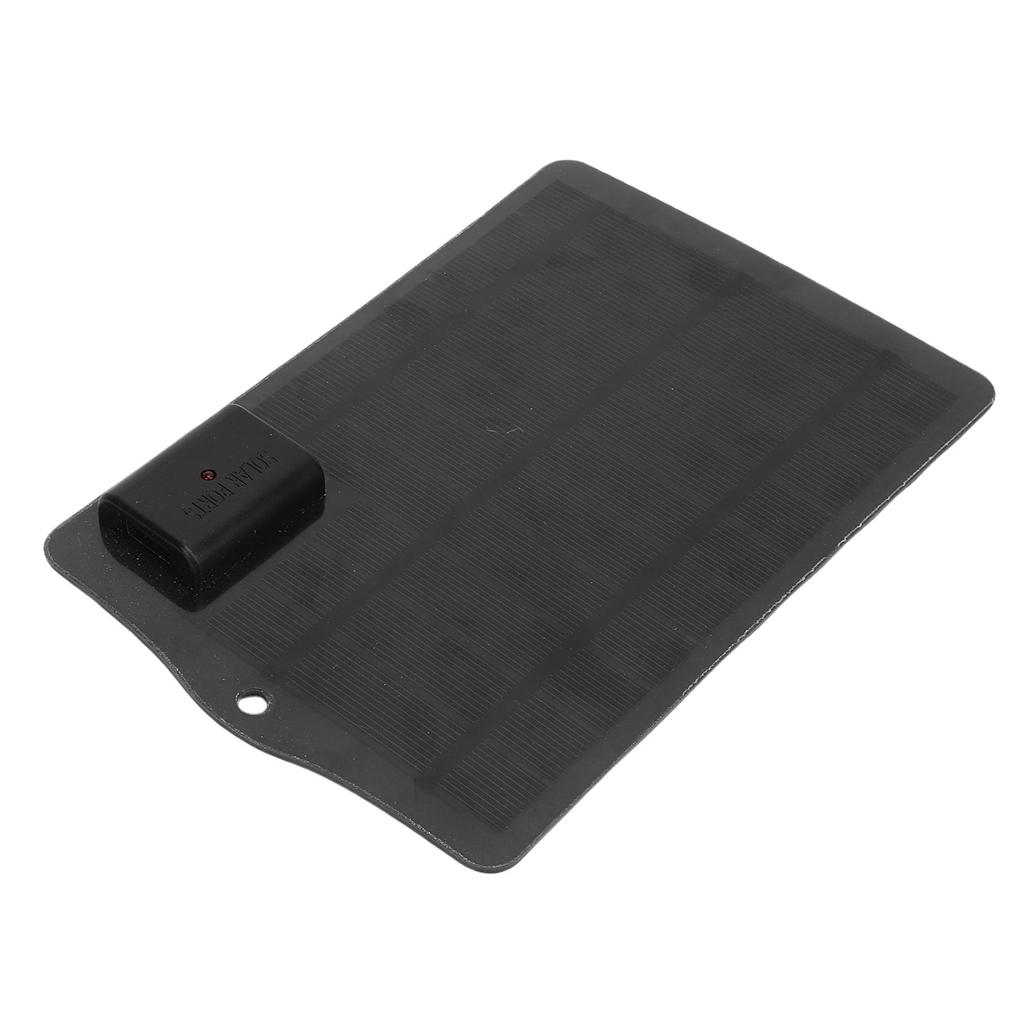 7W Solar Panel Charger Monocrystalline Silicon Portable Small Solar Panel for Outdoor Emergency Black