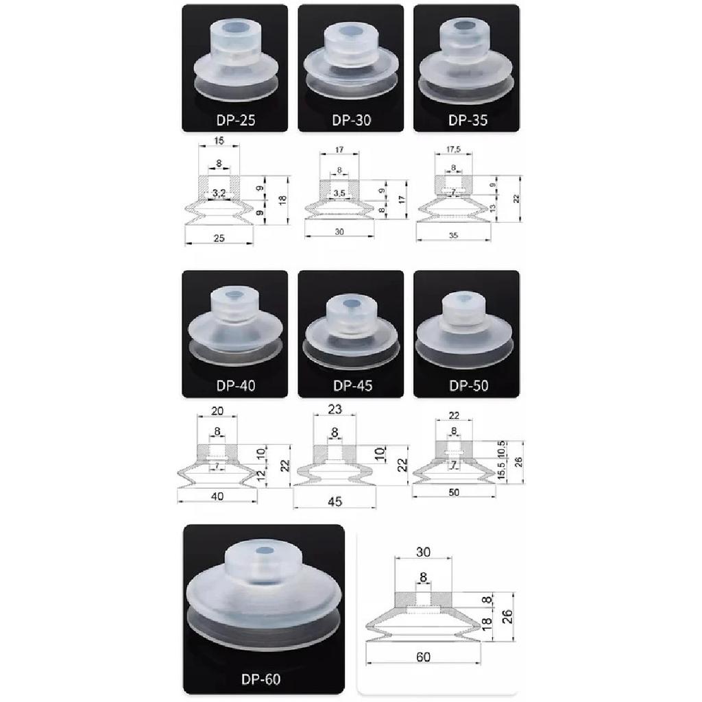 10 Stück/Los Saugfuß für Saugroboter Doppellagig DP-6 DP-8 DP-10 DP-12 DP-15 DP-18 DP-20 DP-25 DP-30 DP-35 DP-40