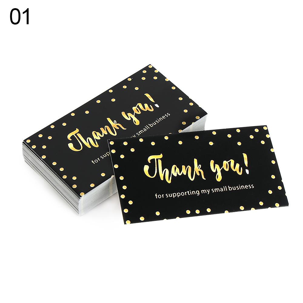 30/50PCS Black Gold Kraft Paper Cards Thank You For Your Order Card For Small Shop Gift Decoration Appreciate Card For Business