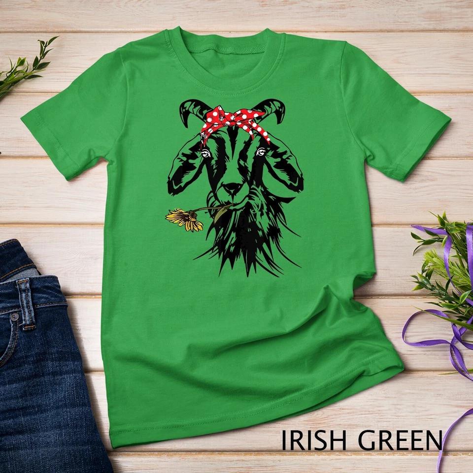 Women s Goats Bandana Farm Animal Lover Funny Goat Graphics Unisex T-shirt 2XL