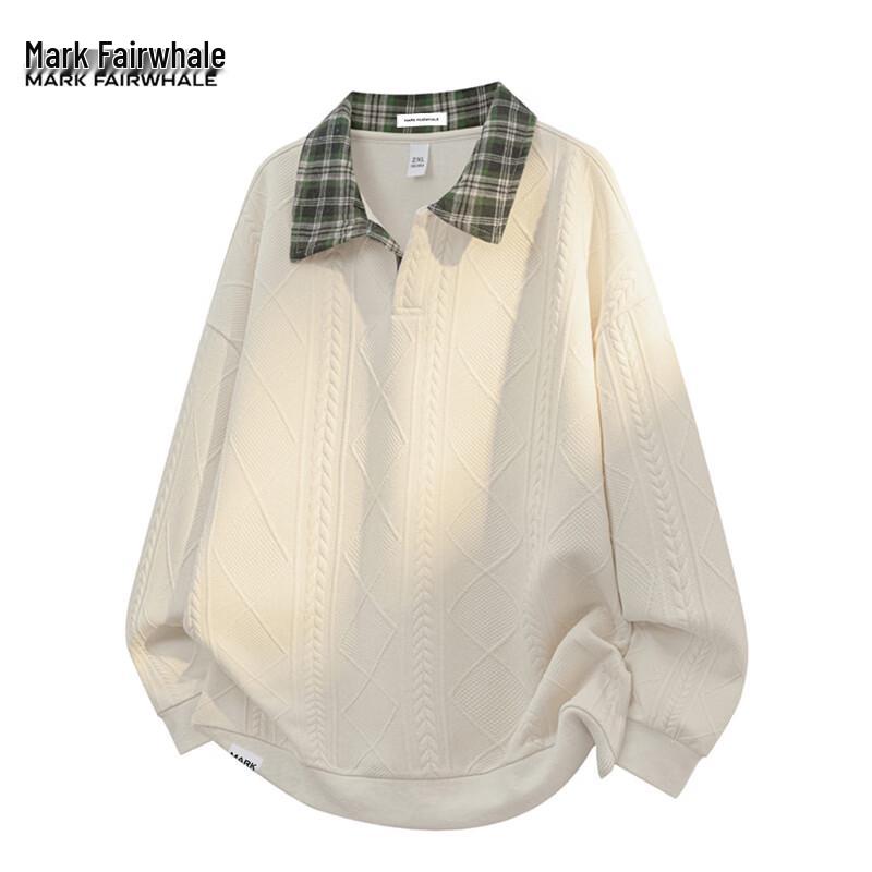 MARK FAIRWHALE Men's Casual Color Block Long Sleeve T-Shirt