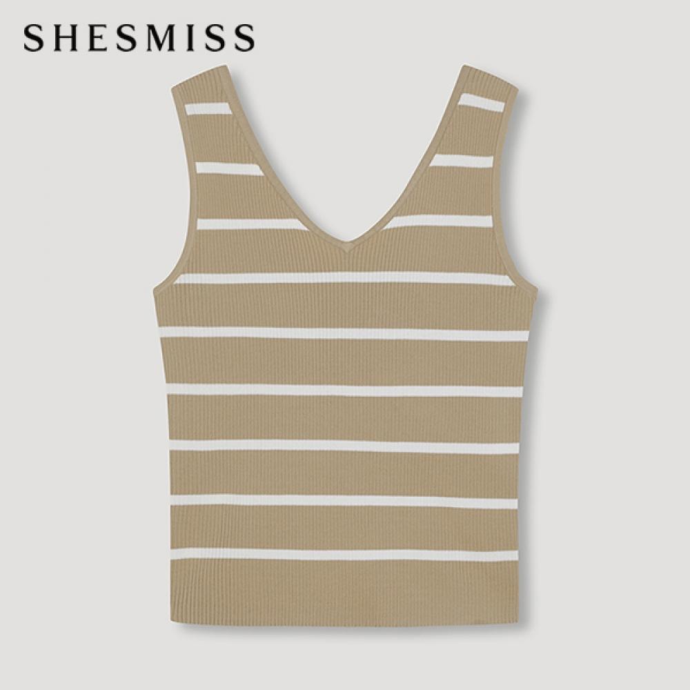 

Shs Miss Stripe Sleeveless Knit Sskpon22620 Db dark beige/55