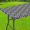 Olanly Rectangle Vinyl Table Cloth Elastic Fitted Tablecloth Waterproof Plastic Table Covers Fold Tables Picnic Camping Outdoor