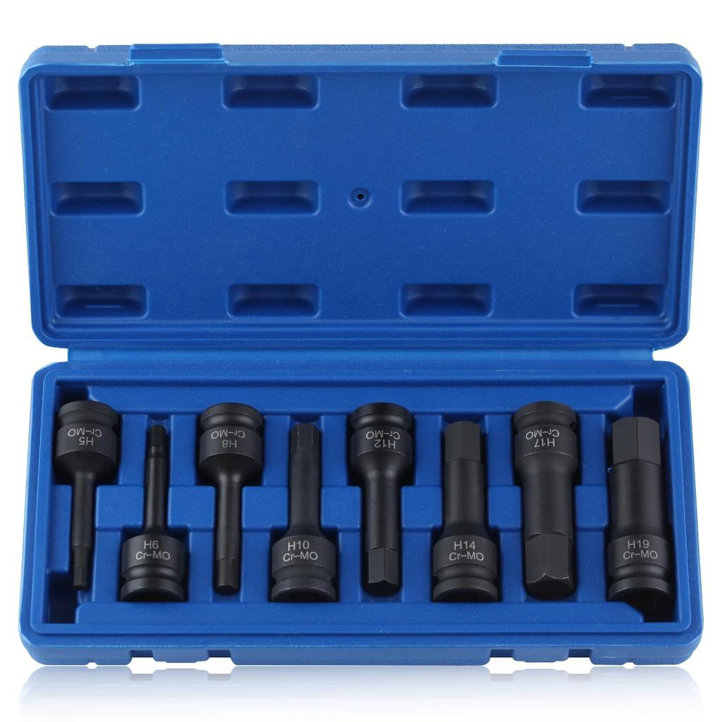 LEONTOOL Impact Hex Socket Impact Bit Socket Impact XZN Bit Socket Impact Hex Driver Metric Extended Hex Wrench Socket Molybdenum Chrome Impact