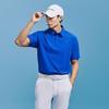 Men'S Back Piping Tricot Collar Short Sleeve T-Shirt Blue