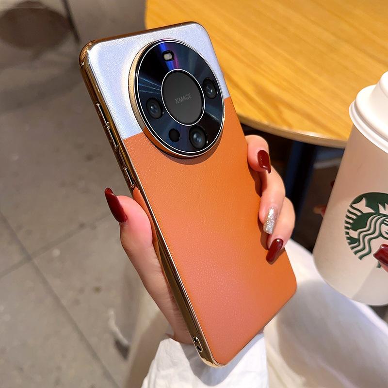 Applicable to Huawei mate70 mobile phone case electroplated gold mate70pro protective case mate70pro + desert silver moon