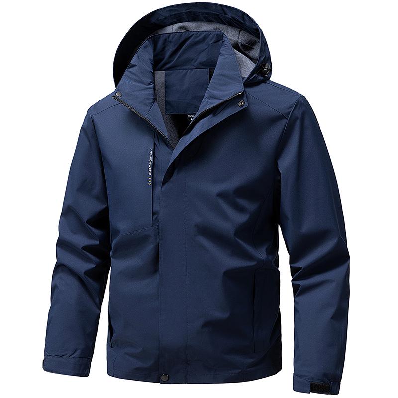 Men's Outdoor Softshell Jacket - Detachable, Windproof & Waterproof, Trendy Mountaineering & Casual Sports Outerwear