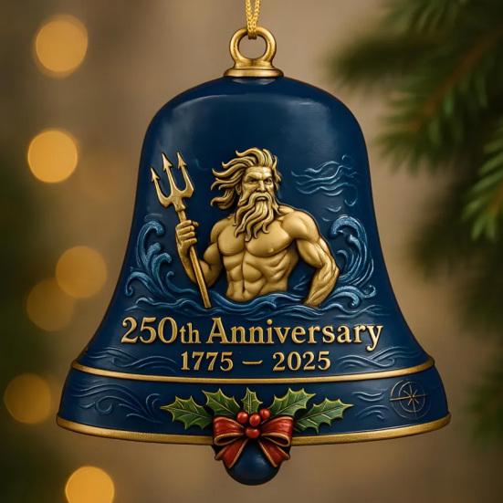 United States 250th Anniversary Bell Ornament Patriotic Christmas Tree Decoration Vintage Metal Commemorative Doorbell for Collectors