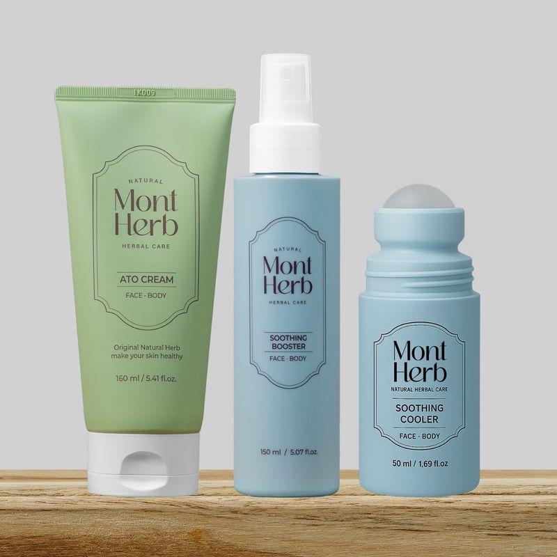 Basic Set for Dry and Itchy Skin / Atocream 160ml + Soothing Cooler 50ml + Soothing Booster 150ml