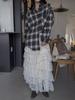 2026 Early Spring Sweet Lace Mesh Layered High Waist Skirt for Women