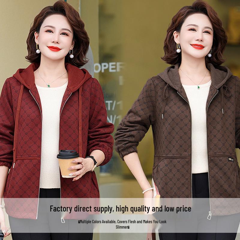 Mom's 2025 Fashionable Windbreaker: Stylish Spring/Autumn Outerwear for Middle-Aged Women in Their 40s and 50s