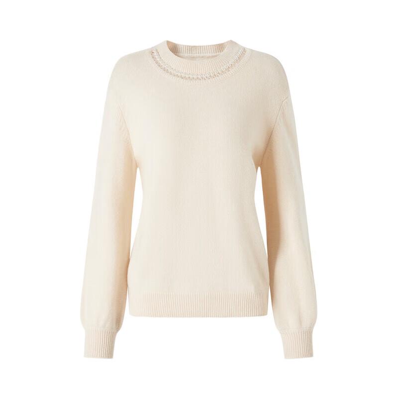 JUZUI ANNAKOU Pearl Hollow Drop-Shoulder Wool Sweater