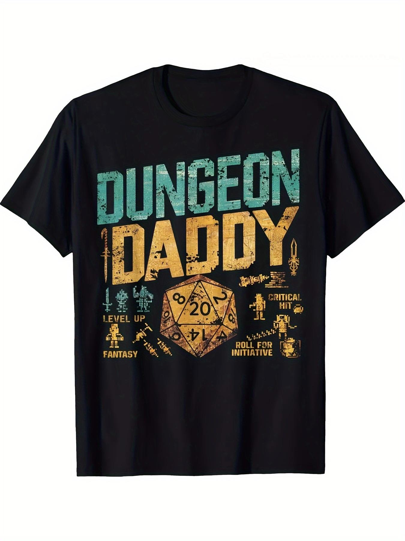 

Retro Dungeon Dad TShirt Vintage RPG Gaming Graphic Tee with DieDungeons Dragons Commemorative Edition Graphic T Shirts S