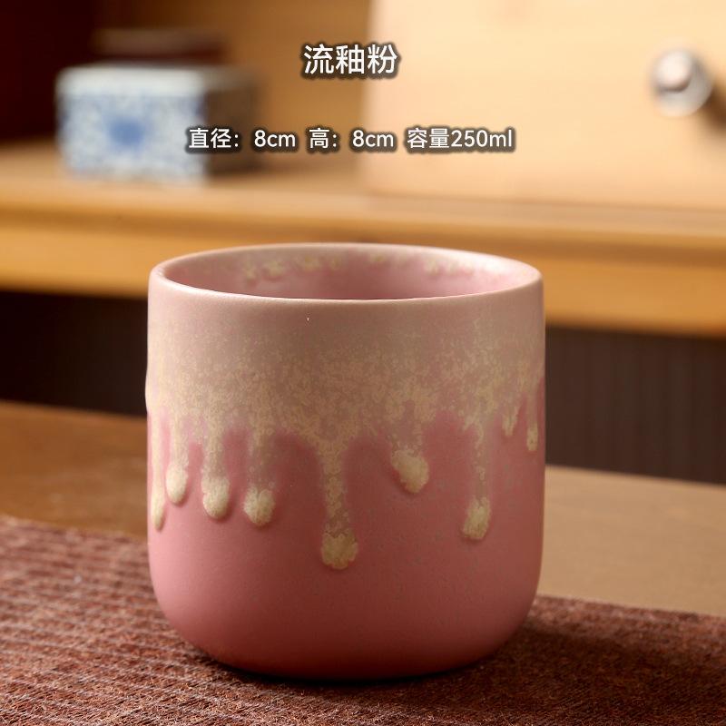 Ceramic coffee cup Instant latte cup Retro coarse pottery tea set Latte milk coffee afternoon tea cup Breakfast cup 250ml