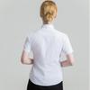 2025 Premium Women's Short-Sleeve Business Shirt with Tie Decoration - Solid Color, Dark Placket