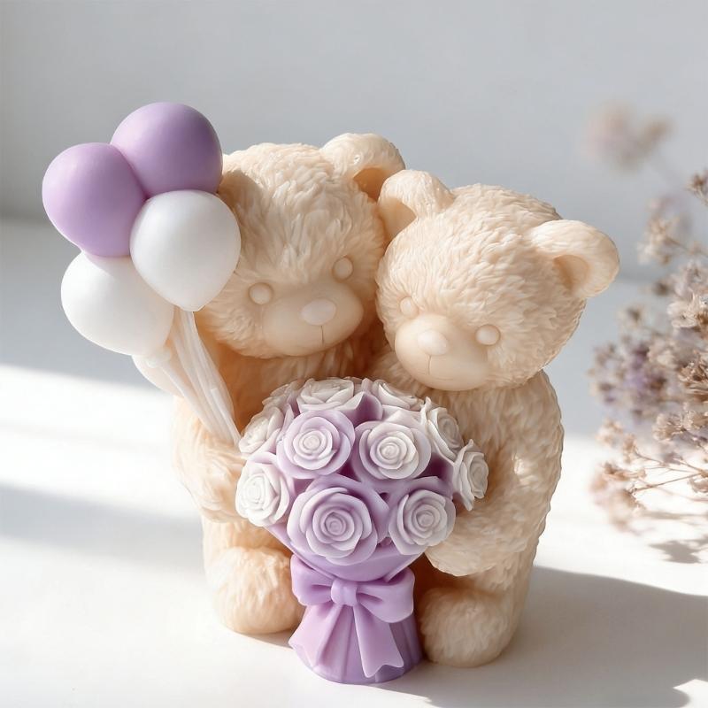 Multipurpose Silicone Mould for Candle Soap Chocolate Making Balloon Bear Shape Sturdy and Flexible Ideal for Projects