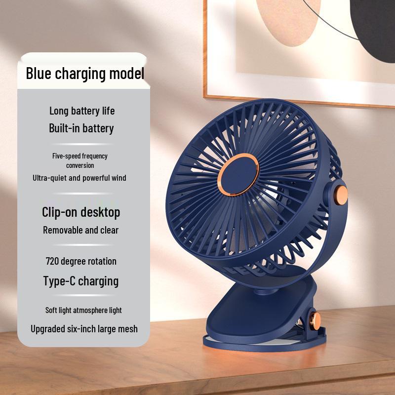 USB Rechargeable Summer Clip-on Desktop Fan