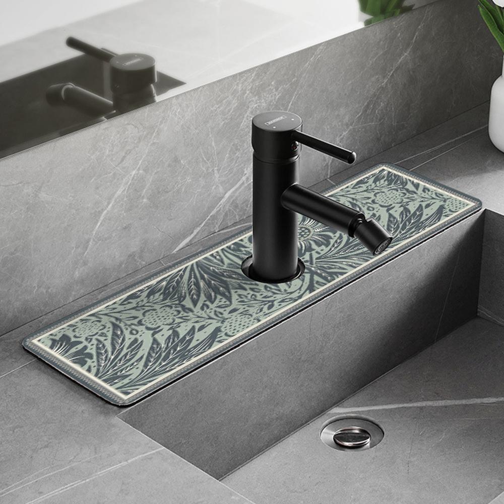 Classic Sink Faucet Drain Pad Table Mat Toilet Diatom Mud Moisture-wicking Pad Slip-resistant Anti-mildew Mat for Kitchen Countertop Dining