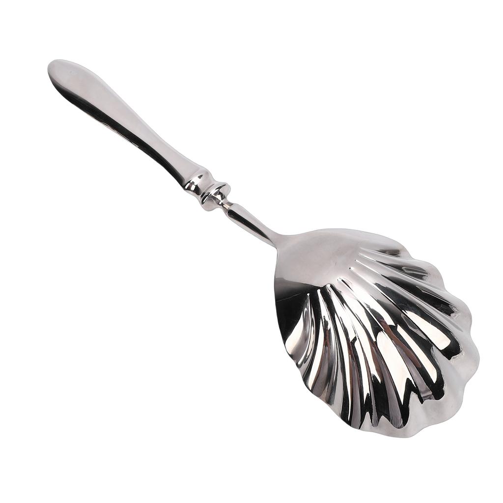 Shell Shape Spoon Stainless Steel Serving Spoon with Ergonomic Handle for Dessert Cake Ice Cream