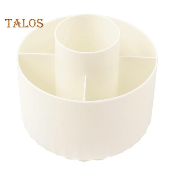 Makeup Brush Holder Cosmetic Storage Box 360-Degree Rotatable 5 Slot Design Large Capacity Pencil Case Desktop Organizer