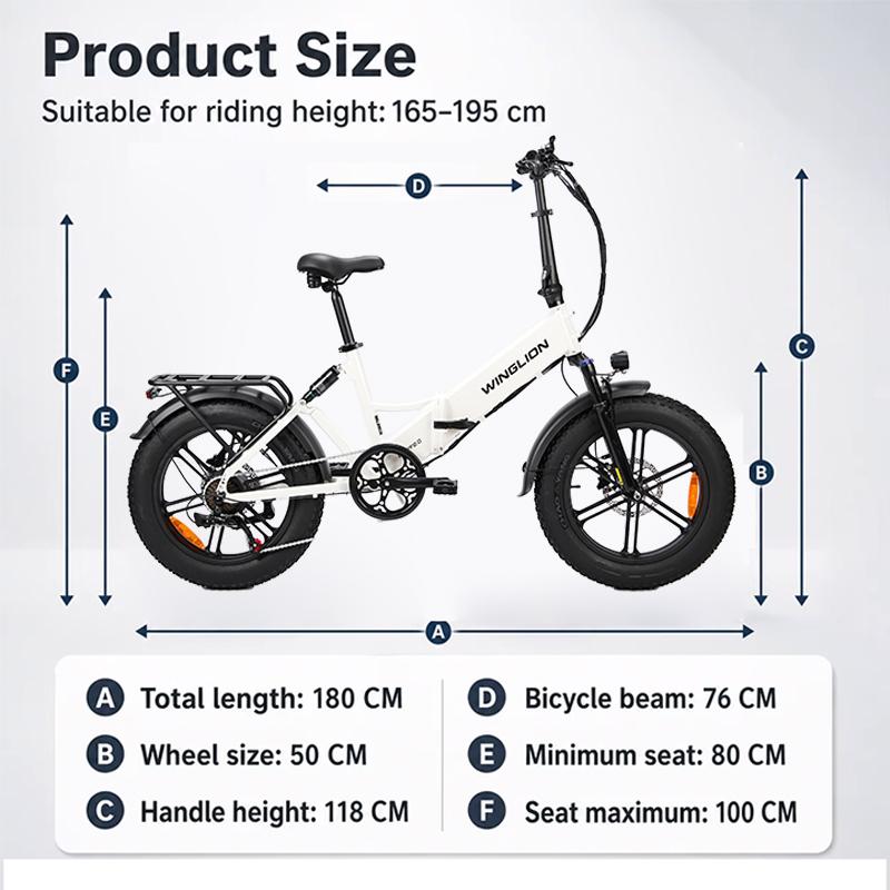 Skládací elektrické kolo PULUMA ebike-FF2.0.48 V 15AH, Dvouprvkové odpružení vidlice, 20*4.0 široké pneumatiky, Dojezd 80 km s asistencí, Městské elektrické kolo pro dojíždění