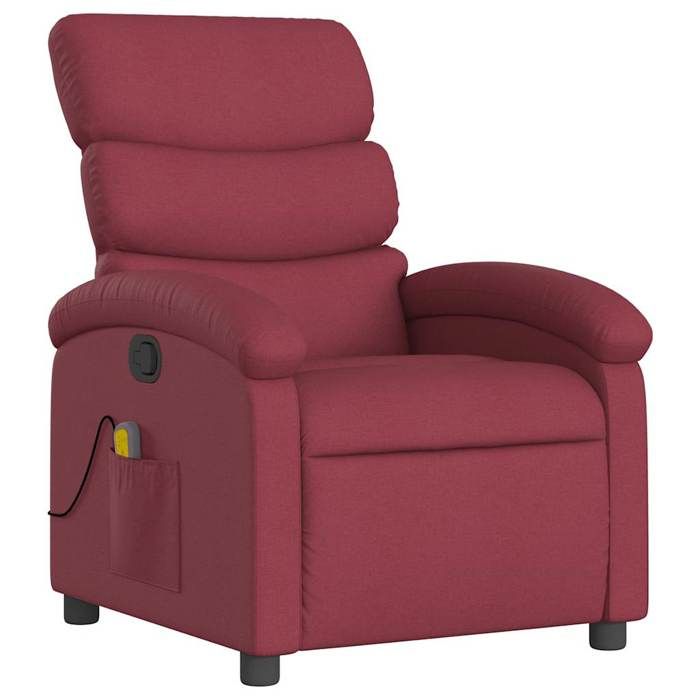 VidaXL Fauteuil de massage inclinable Rouge bordeaux Tissu 371704