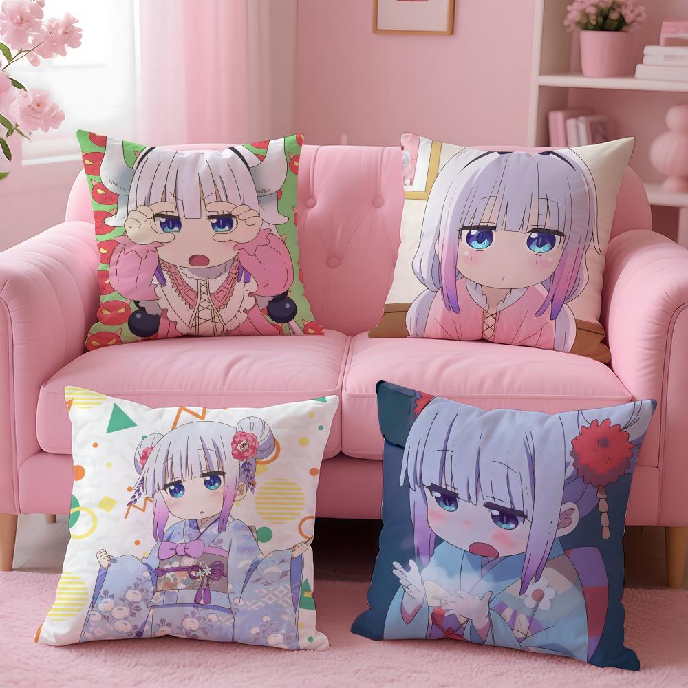 Anime Miss Kobayashi'S Dragon Maid Cushion Cover Cushion Cover Set 4Pcs 50X50 45X45 40X40 Pillowcase Decorative Sofa Home Decor