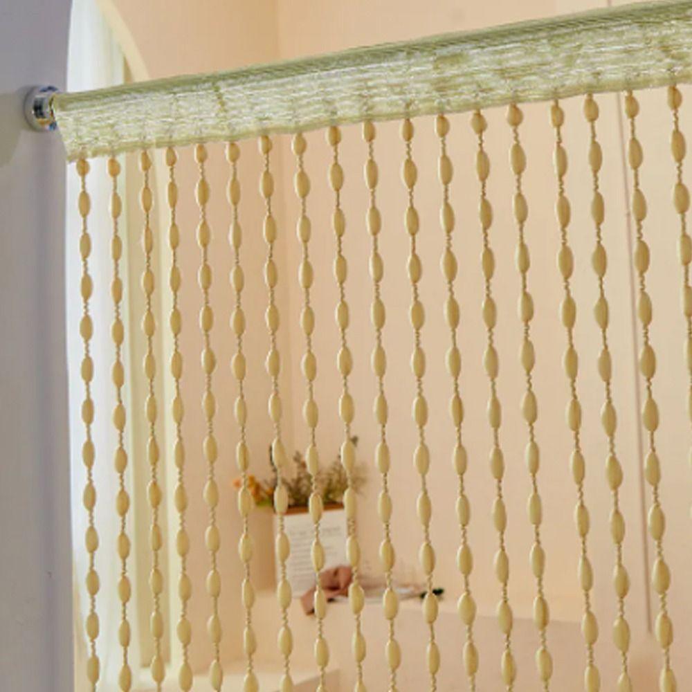 Door Curtain Beaded String Curtain Solid Color Tassel Window Curtain  Home Decor