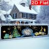 Merry Christmas & Happy New Year Banner, Polyester Outdoor Garden Porch Fence Wall Holiday Decoration